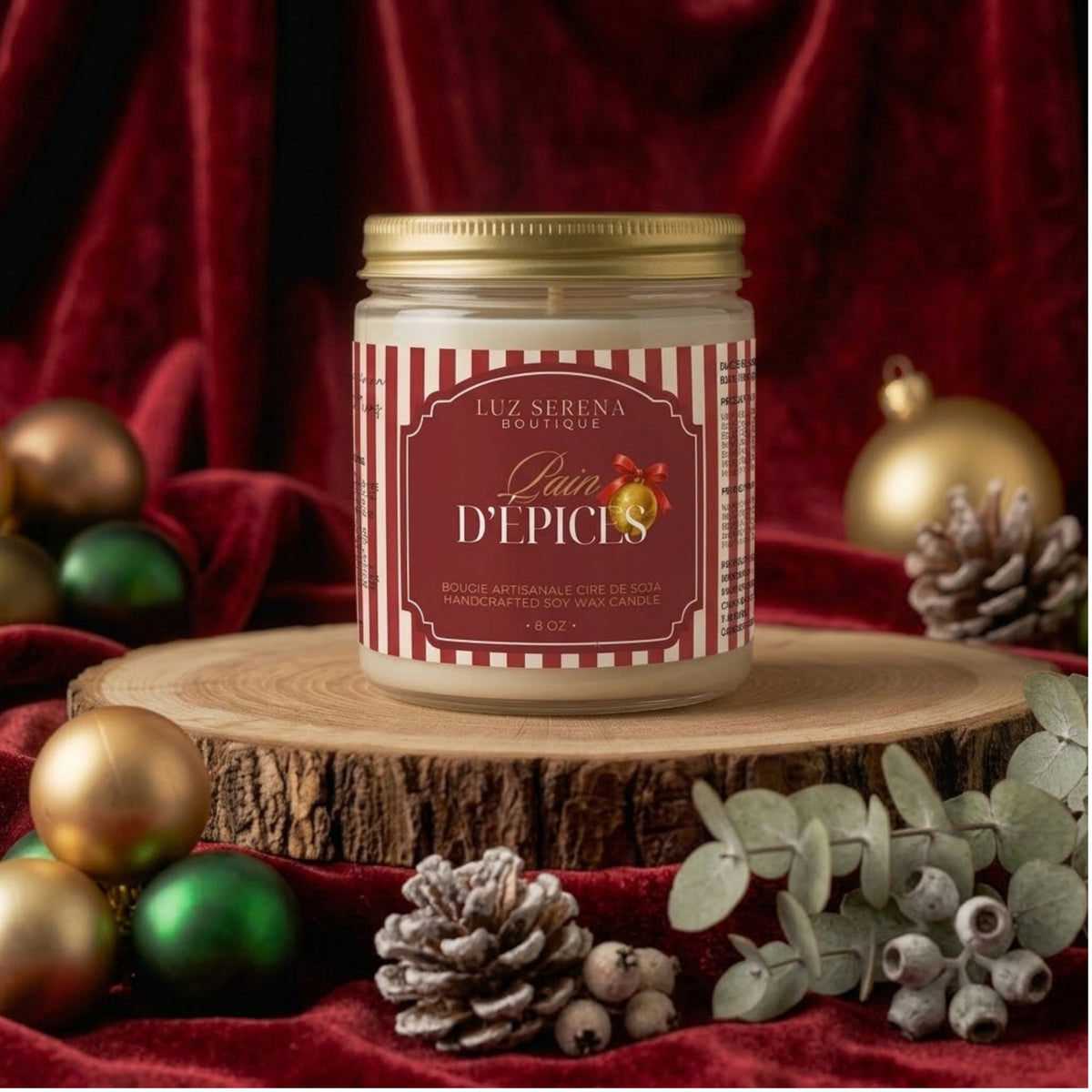 BOUGIE DE FÊTES PAIN D'ÉPICES