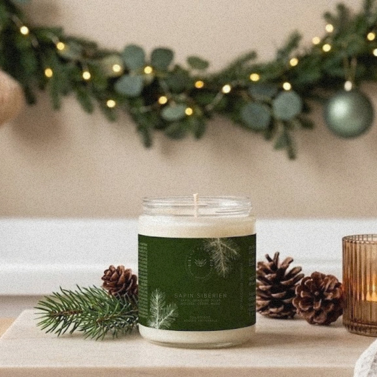 BOUGIE DE FÊTES SAPIN SIBÉRIEN - Déesse Créations Artisanales
