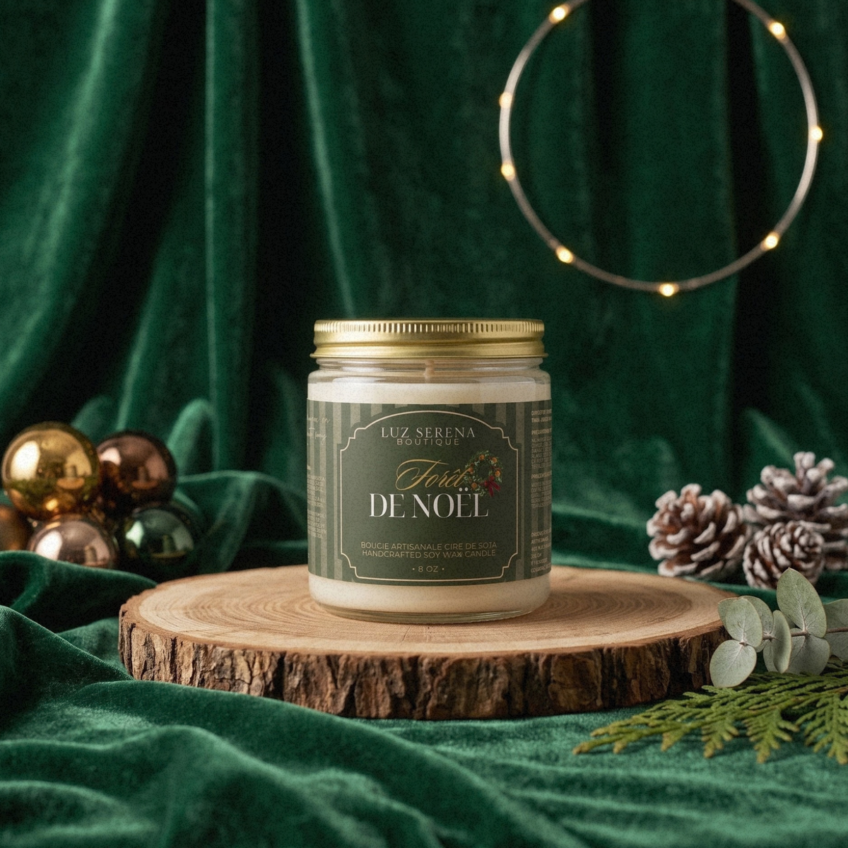 BOUGIE DE FÊTES FORÊT DE NOËL